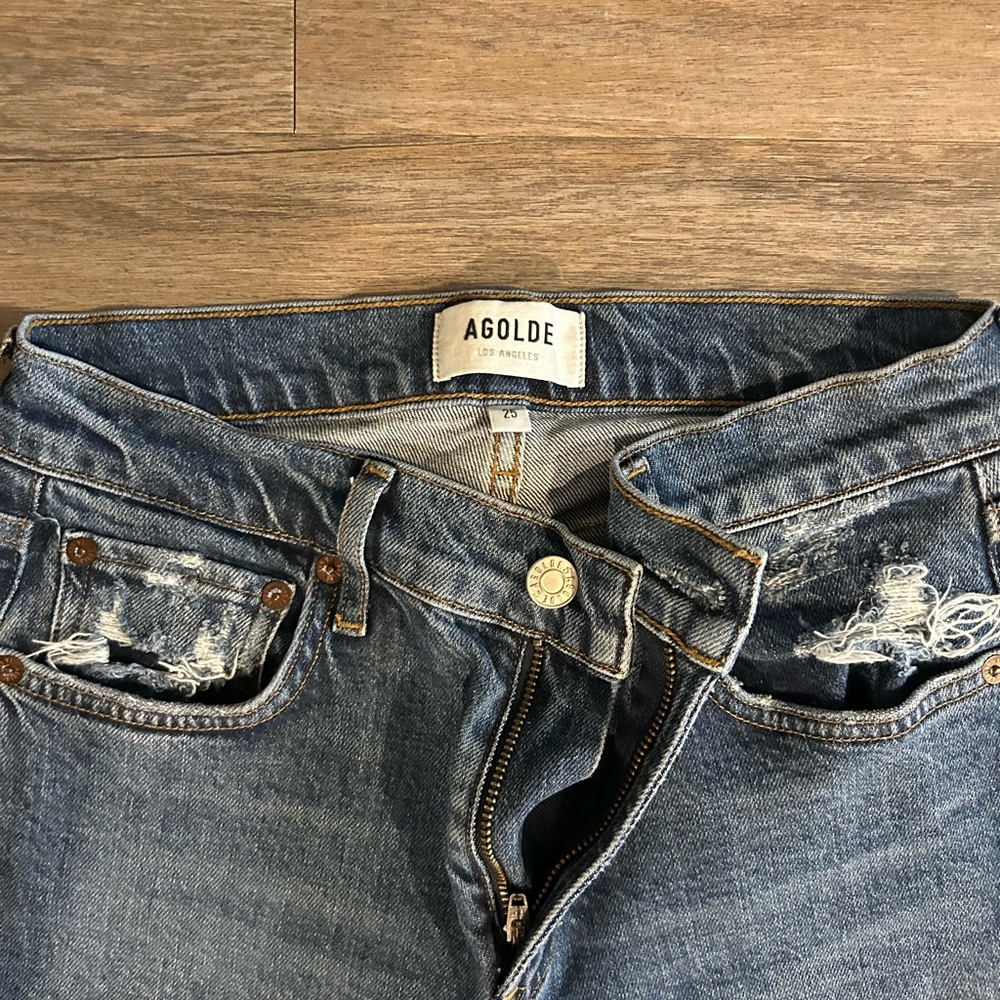 AGOLDE | Distressed Straight Jeans